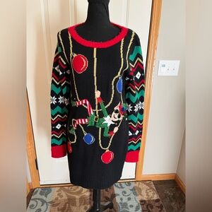 Women’s Celebrate Together black with metallic long sweater dress. Size medium